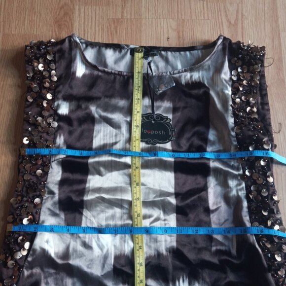 LovPosh Abstract Sequin Grey Brown Dress - Picture 3 of 5